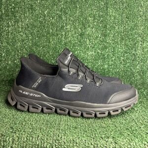 Skechers Glide-Step Slip-Ins Hands Free Athletic Walking Sneaker Black Mens 10.5